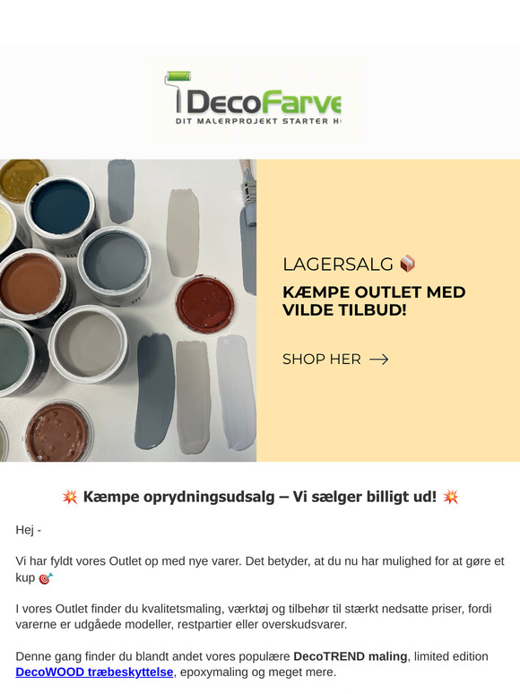 Kæmpe oprydningsudsalg – gør et kup i Outlettet 🛒