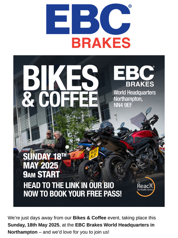 Bikes & Coffee – This Sunday at EBC HQ! Free Tickets Still Available