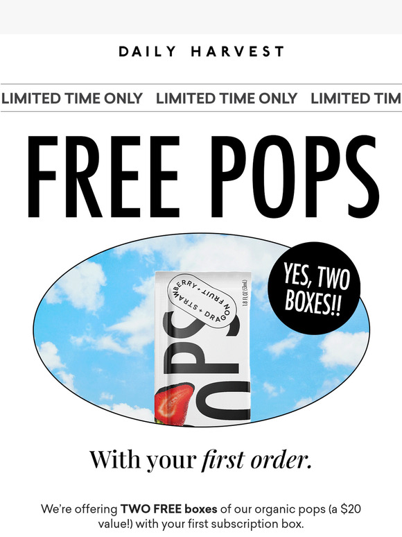 Open for sixteen free pops!