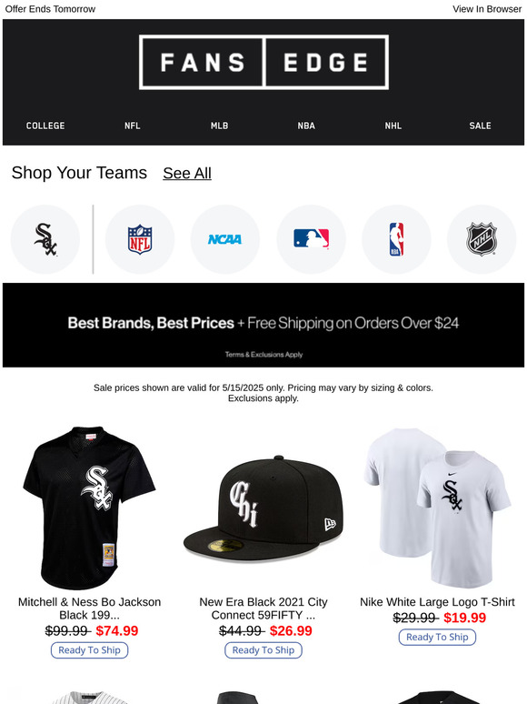 White Sox Fans, Score 25% Off >>