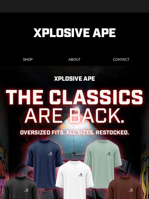 It’s Back! Oversized Classic Tees for £12.50 🎉