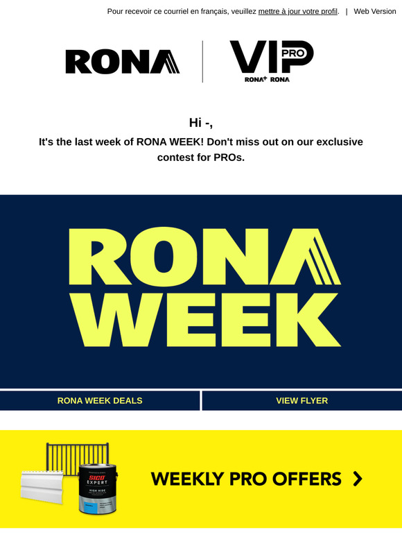 RONA WEEK: Deals you don't want to miss
