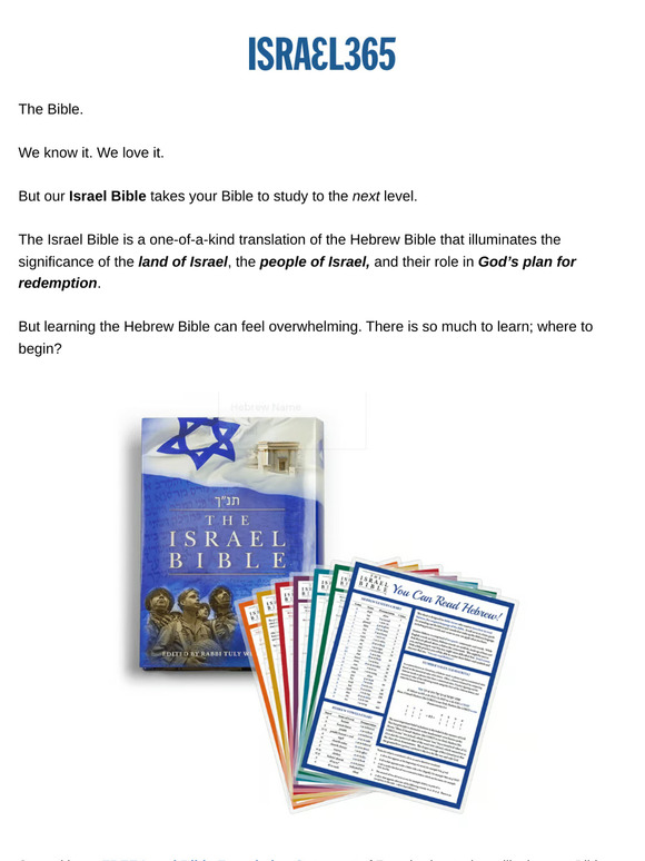 —, Get Your Israel Bible & Free Gift...