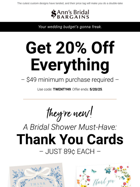 Ann's Bridal Bargains New! A Bridal Shower MustHave Milled