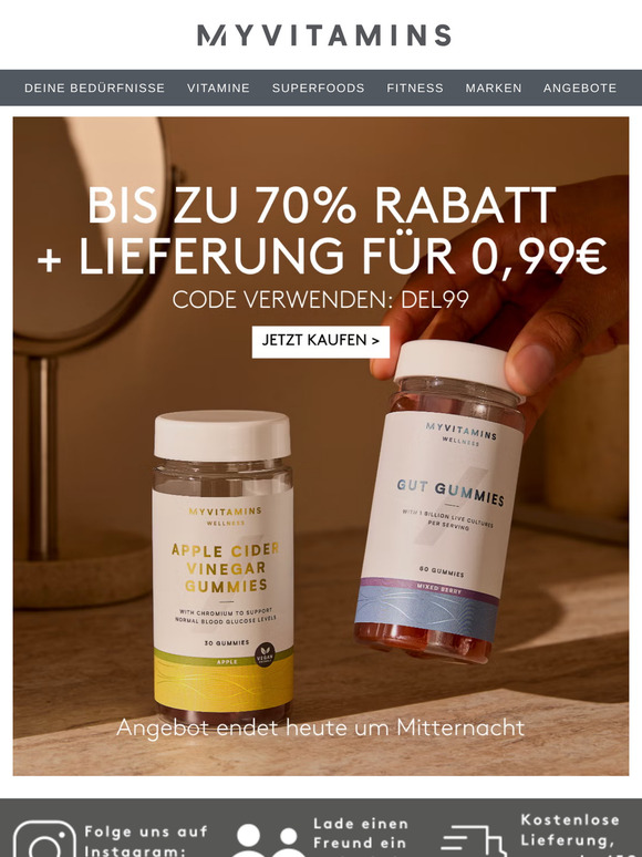 Nur bis Mitternacht: Lieferung für 0,99 € ⏳🚚