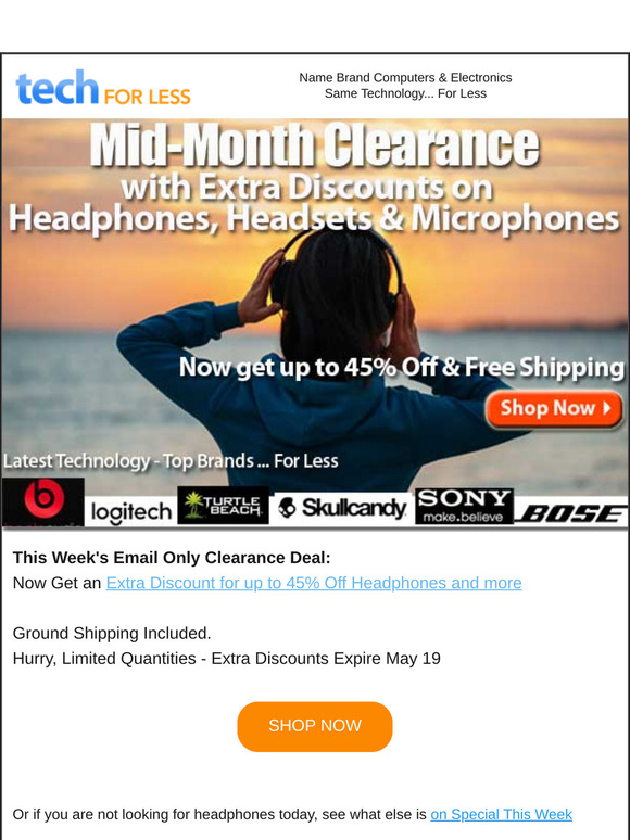 —, Now Get up to 45% Off Headphones, Headsets & Microphones