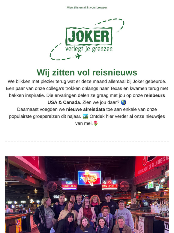 De laatste nieuwtjes bij Joker-reizen 📰
