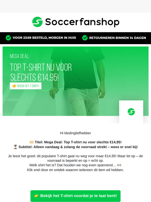 Mega Deal: Top T-shirt nu voor slechts €14,95!