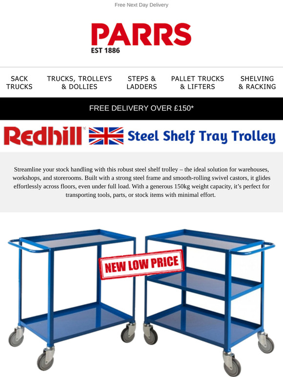 Redhill Steel Shelf Trolleys – Built for Strength & Reliability