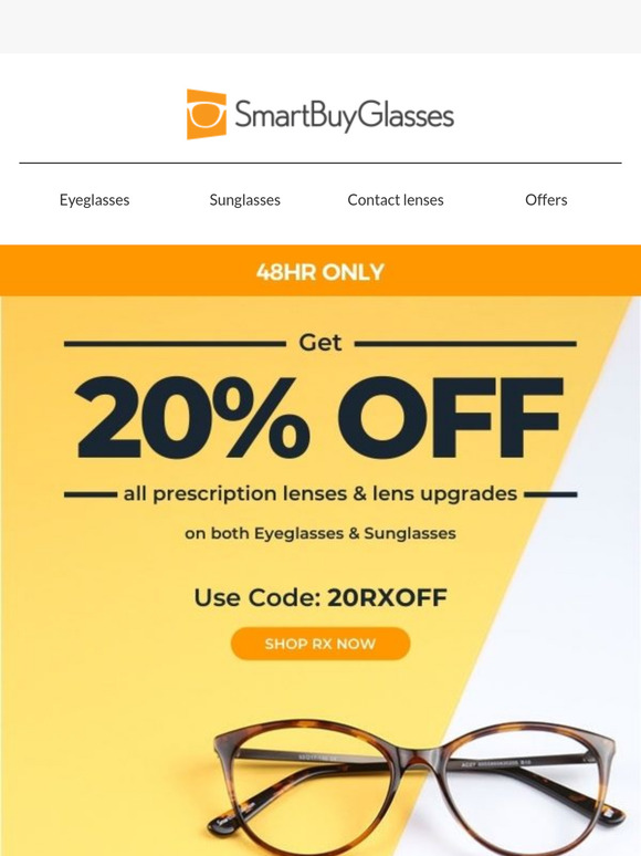 Upgrade your lenses. Save 20% 👓