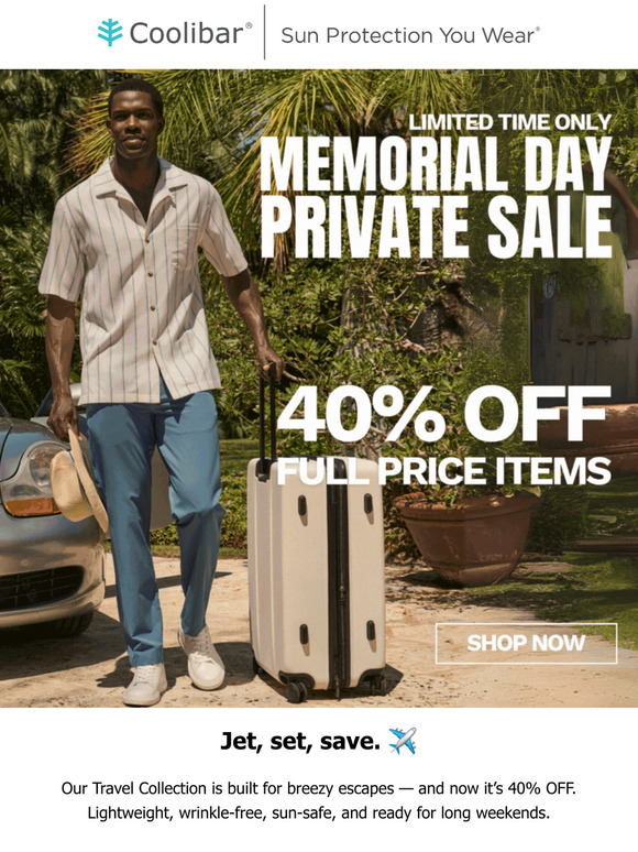 Memorial Day Escape ✈️ 40% OFF Travel Styles