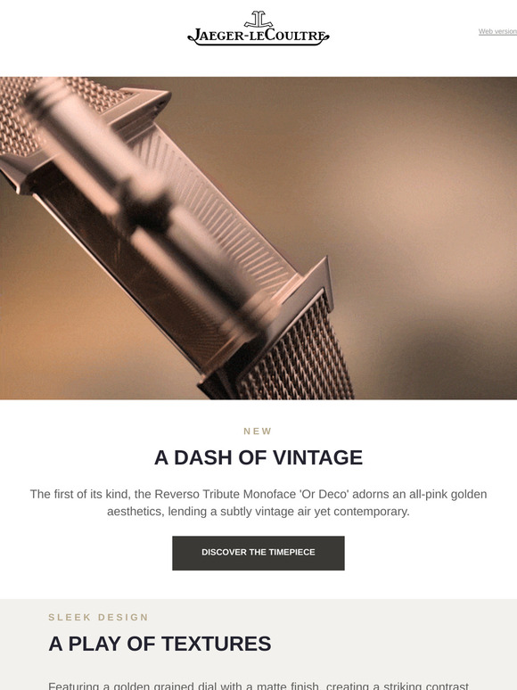 Reverso boasts a full golden design, exuding a vintage air