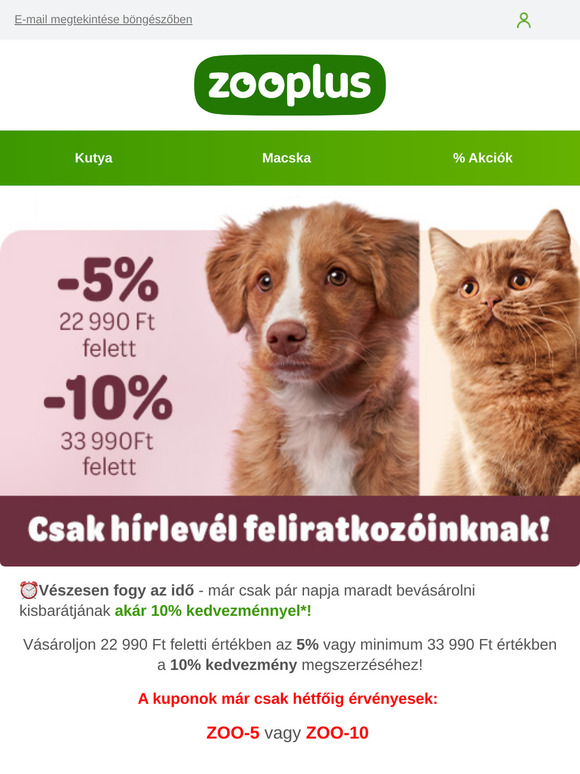 Már nem sokáig él a 10%-os kupon!