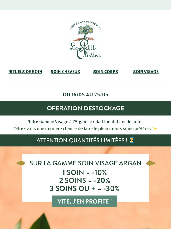 Déstockage soin visage à l’argan ❤️