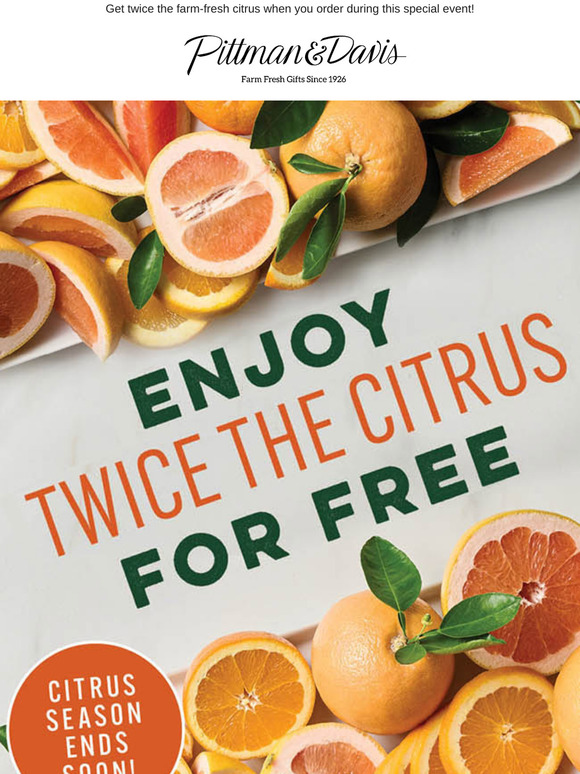 Enjoy Twice the Citrus for FREE for A Limited Time! 🍊🍊