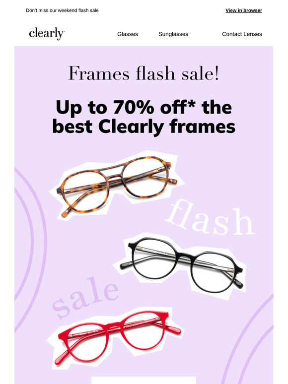 Up to 70% off Clearly frames ✨