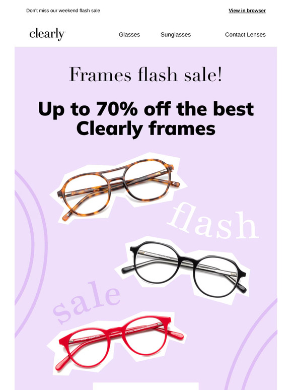 Up to 70% off Clearly frames ✨