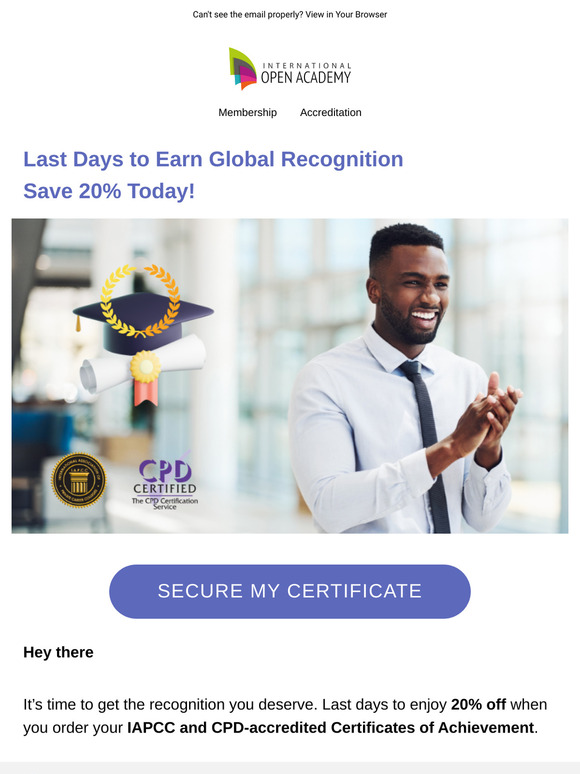 ⏰ Don't Miss Out: 20% Off on IAPCC & CPD Certificates Ends Soon!