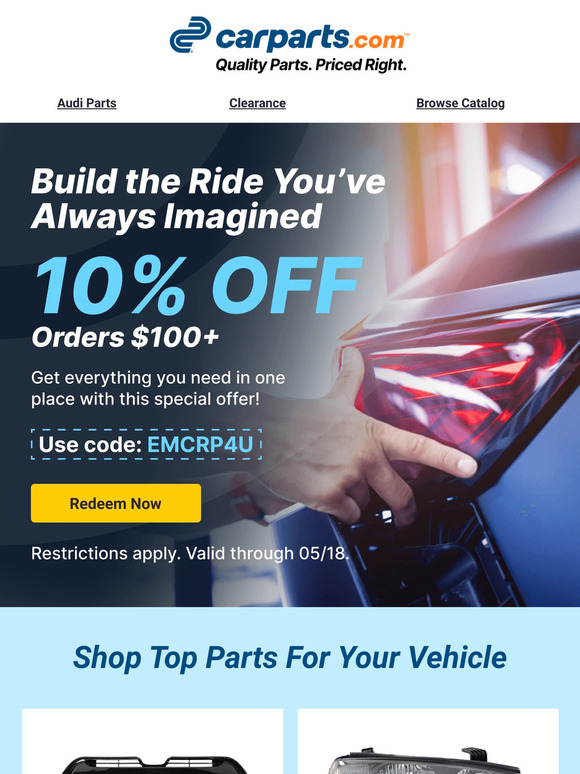All the Parts You Need for 10% OFF 🙌