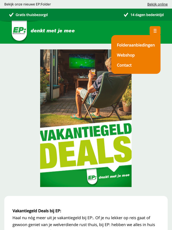 Vakantiegeld Deals bij EP:!
