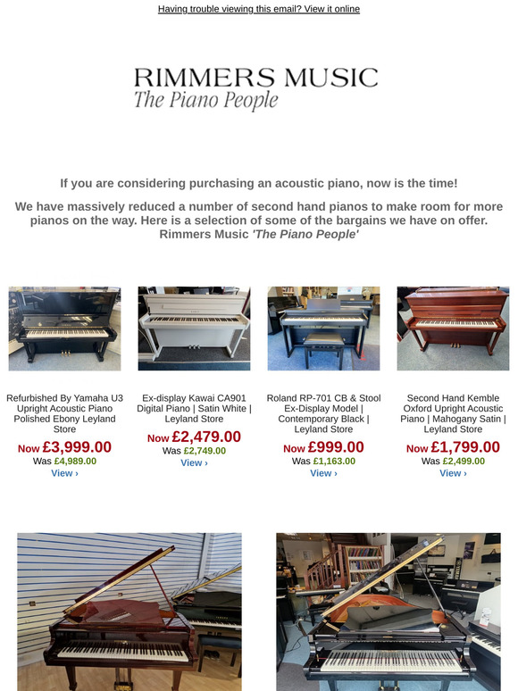 Second Hand  Piano Clearance Bargains - Massive Reductions!