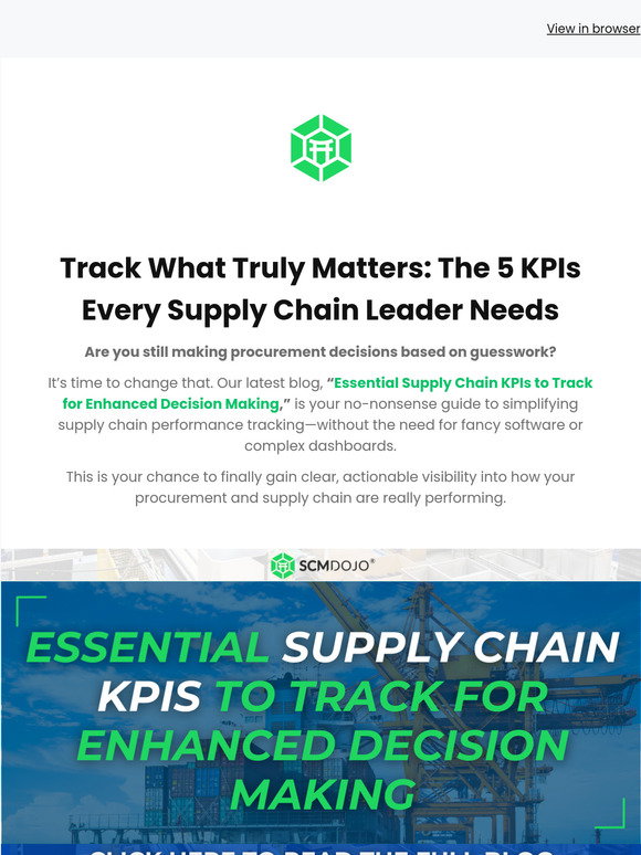 SCMDOJO: Simplify Supply Chain Decisions with 5 Essential KPIs – Here’s ...