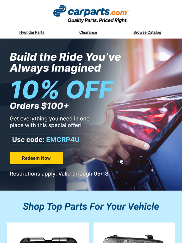 All the Parts You Need for 10% OFF 🙌