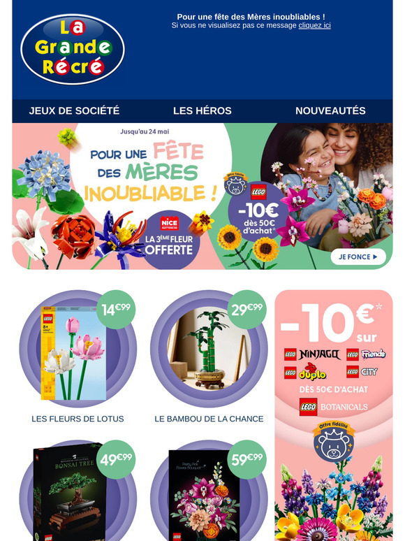 🎁 LEGO : -10€ dès 50€ de Botanicals sur une sélection !