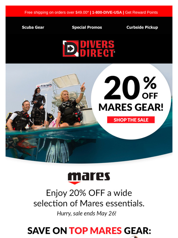 20% OFF Mares Gear, For a Limited Time!