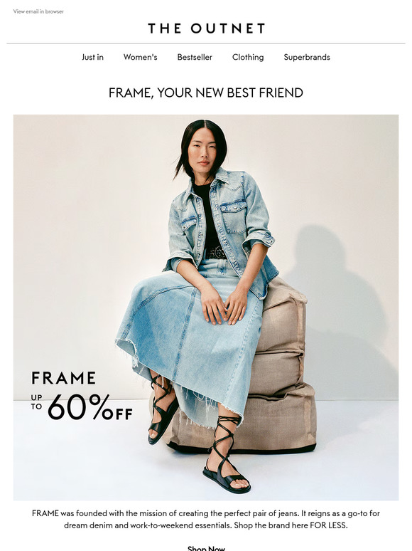 FRAME—essentials at up to 60% off