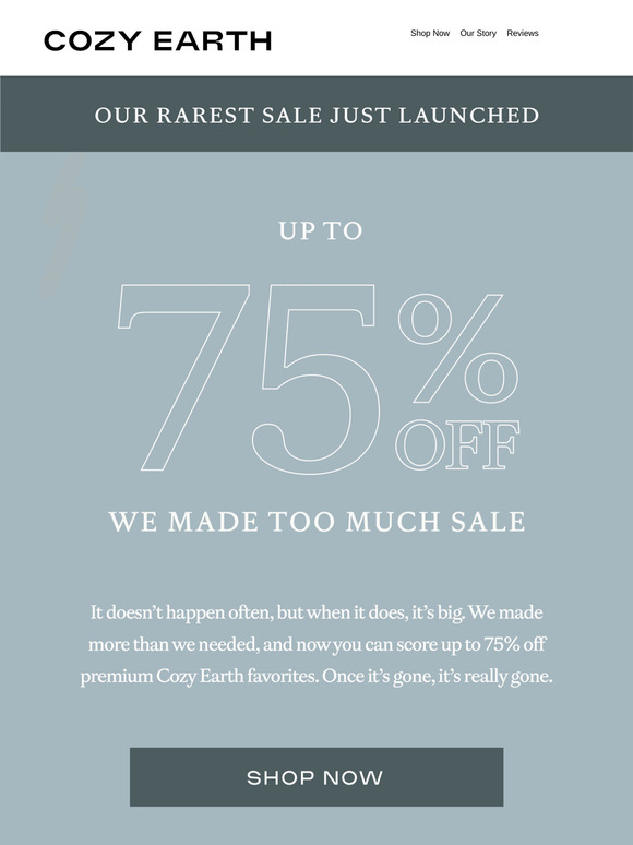 Up to 75% off starts now ‼️