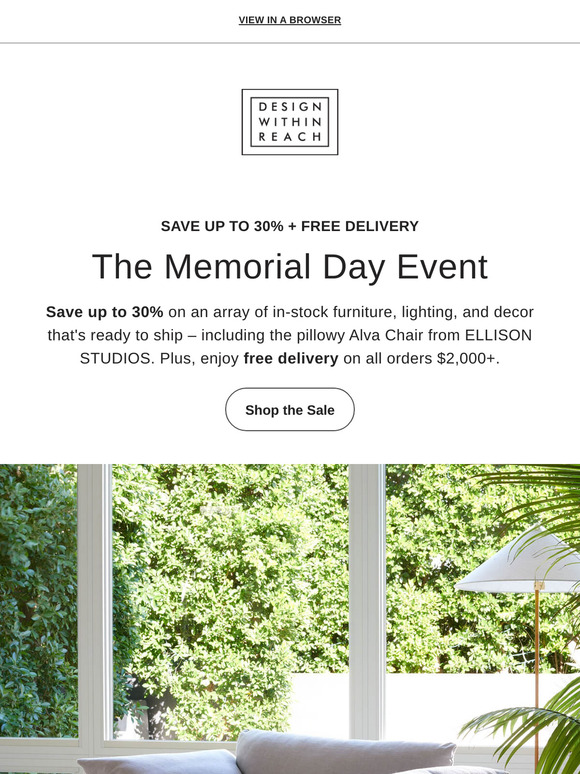 Save up to 30% during the Memorial Day Event