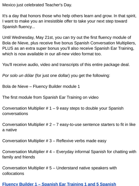 Speak more Spanish for a $1