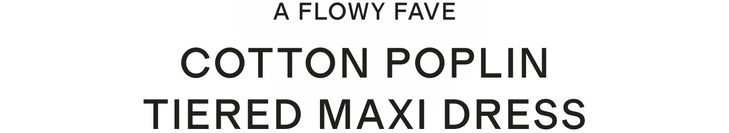 COTTON POPLIN TIERED MAXI DRESS