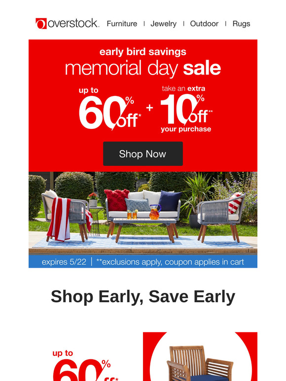 Early Memorial Day deals start NOW🚨 Up to 60% off 1000s of items