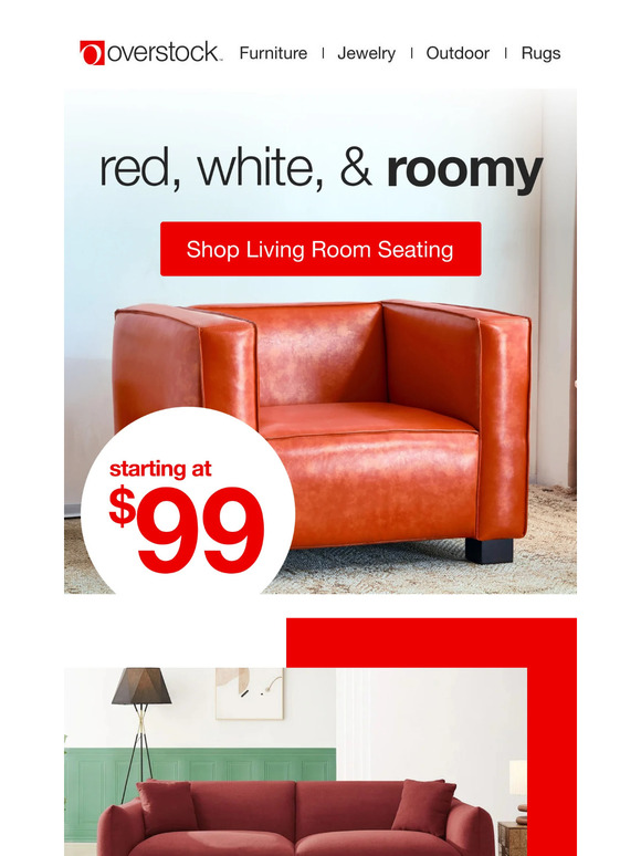 Shop stylish living room seating from $99 🛋️