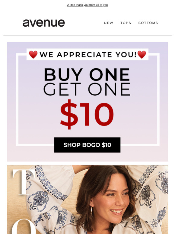 Open this email for a $10 item