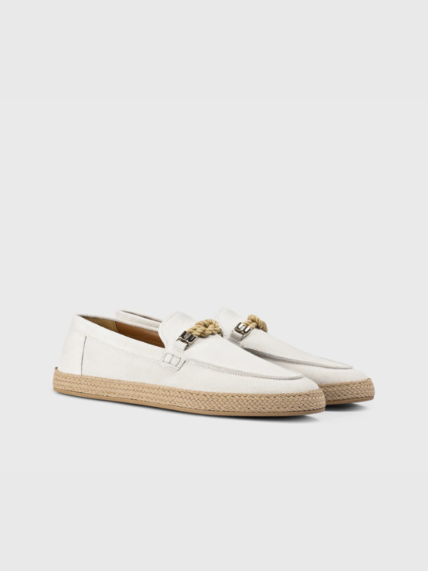 Espadrillas con accessorio in suede ghiaccio