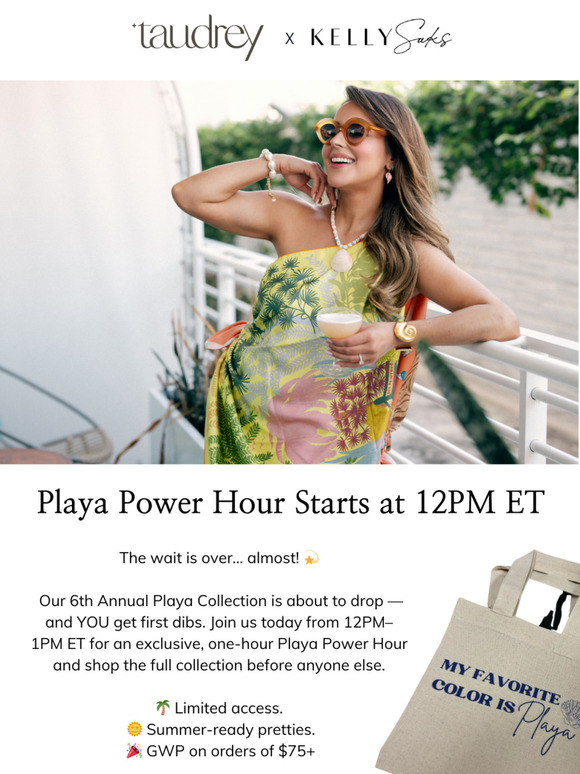 🌴 Today Only: Playa Power Hour Starts at 12PM ET