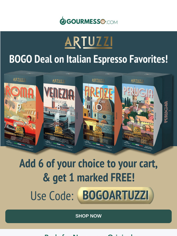 Ends Tomorrow: Artuzzi BOGO Deal! ☕🇮🇹