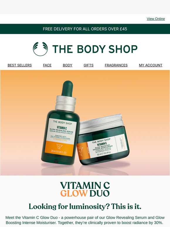 Meet your glow goals with our Vitamin C powerhouse duo
