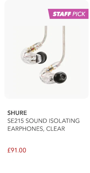 Shure SE215 Sound Isolating Earphones, Clear