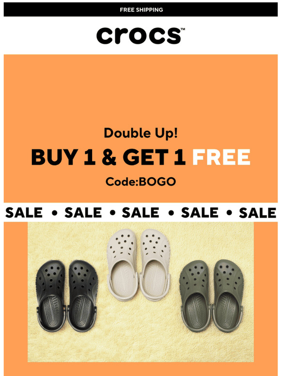 Don't miss on BUY 1 GET 1 FREE offer on Crocs!
