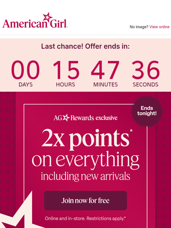 Hurry, 2x points expires today!