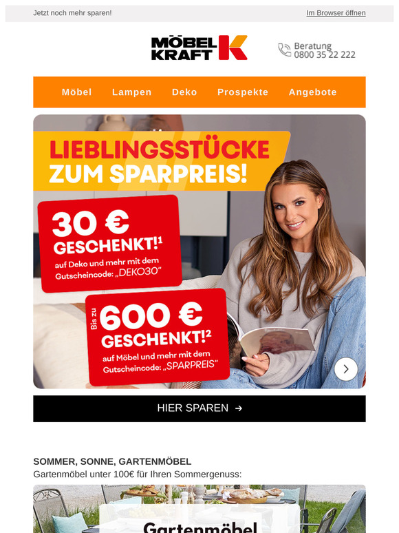 🔔 Jetzt Gutscheine sichern – bis zu 600€² auf Möbel und mehr & 30€¹ auf Deko und mehr!