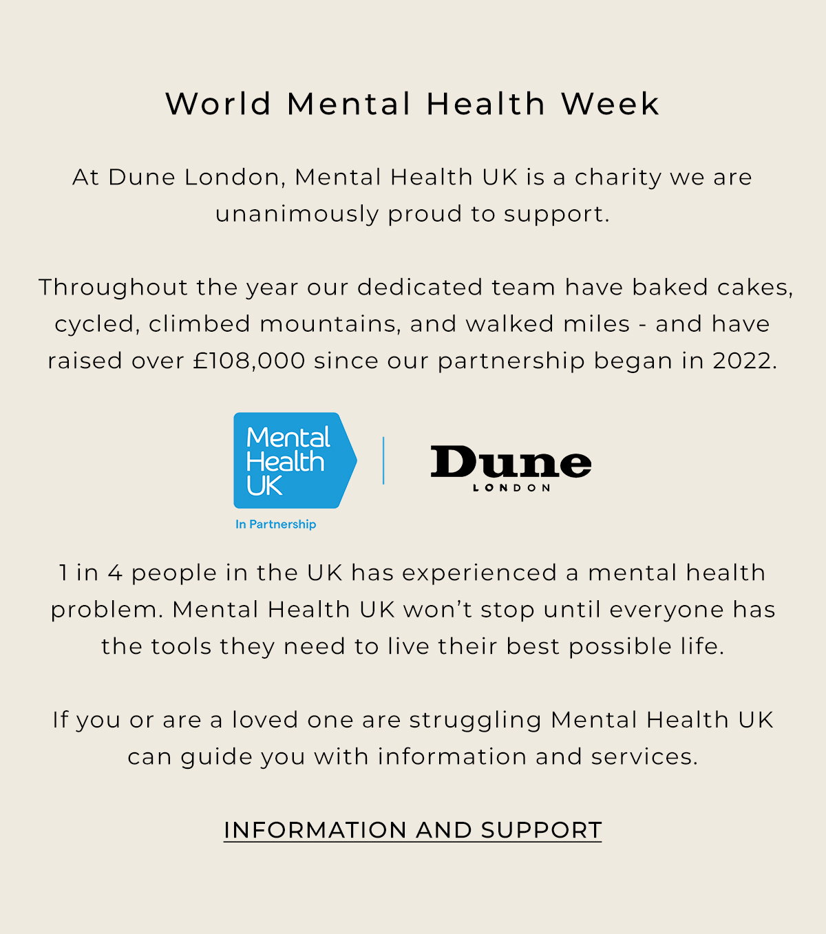 World Mental Health Week - Information and Support