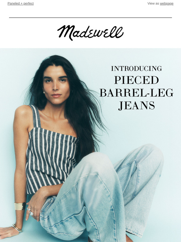 Introducing Pieced Barrel-Leg jeans