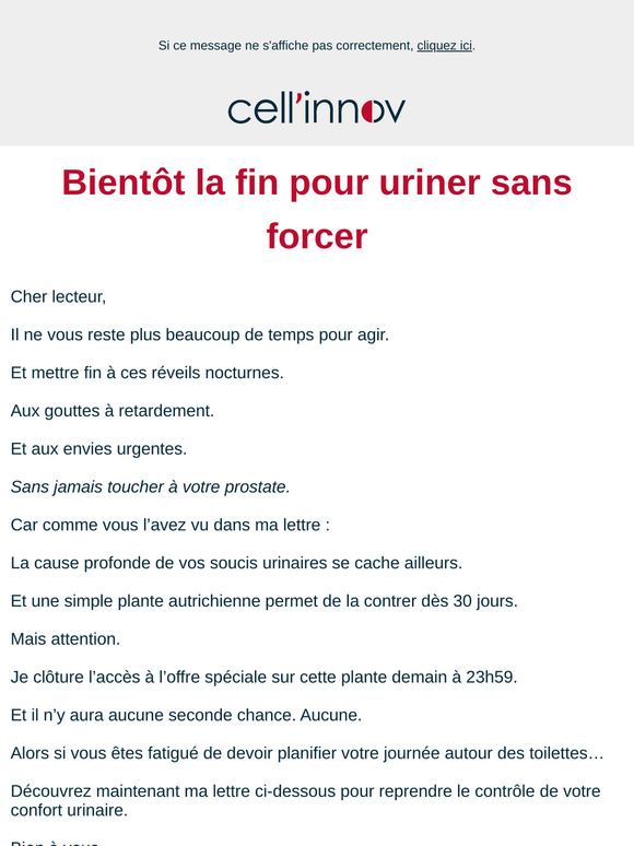 Bientôt la fin pour uriner sans forcer