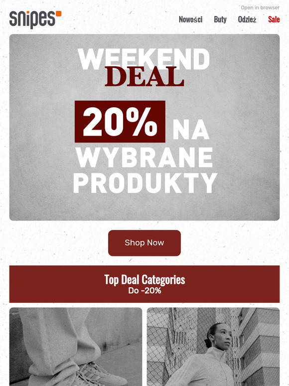 🔥 Weekend Deal: Zaoszczędź do 20% na stylowych hitach!