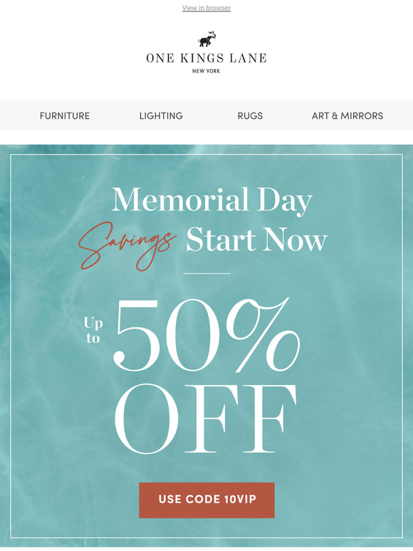 🎉 Memorial Day Savings Start NOW! Up to 50% Off + Extra 10% for VIPs